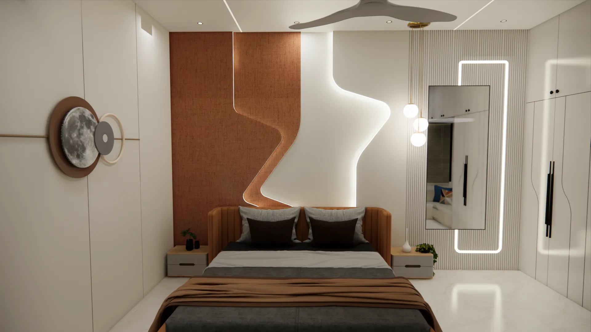 Bedroom interior design by FURNOSPACE™